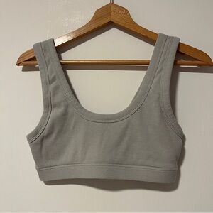 Gray Ribbed Sports Bra